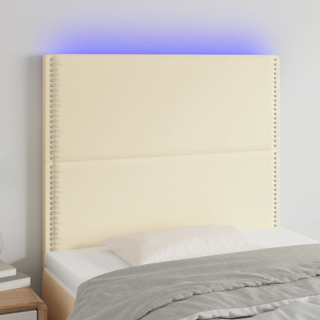 Hoofdbord LED 80x5x118/128 cm kunstleer crèmekleurig 80 x 5 x 118/128 cm Crème