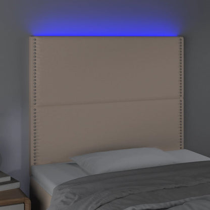 Hoofdbord LED 80x5x118/128 cm kunstleer cappuccinokleurig 80 x 5 x 118/128 cm Cappuccino