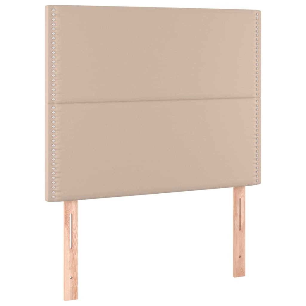 Hoofdbord LED 80x5x118/128 cm kunstleer cappuccinokleurig 80 x 5 x 118/128 cm Cappuccino