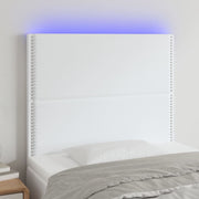Hoofdbord 100x5x118/128 cm kunstleer wit LED