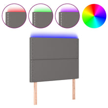 Hoofdbord LED 100x5x118/128 cm kunstleer grijs 100 x 5 x 118/128 cm Grijs