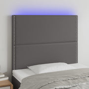 Hoofdbord 100x5x118/128 cm kunstleer grijs LED