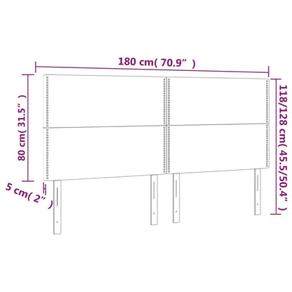 Hoofdbord LED 180x5x118/128 cm kunstleer zwart 180 x 5 x 118/128 cm Zwart