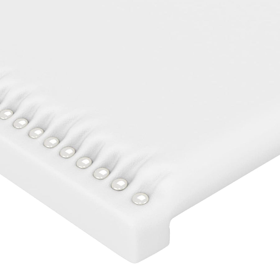 Hoofdbord LED 200x5x118/128 cm kunstleer wit 200 x 5 x 118/128 cm Wit