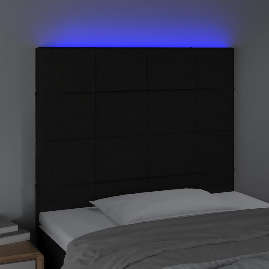 Hoofdbord Led Stof 80 x 5 x 118/128 cm Zwart