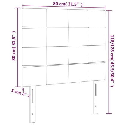 Hoofdbord LED 80x5x118/128 cm stof donkerbruin 80 x 5 x 118/128 cm Donkerbruin