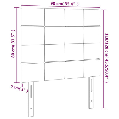 Hoofdbord LED 90x5x118/128 cm stof lichtgrijs 90 x 5 x 118/128 cm Lichtgrijs