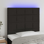 Hoofdbord 90x5x118/128 cm stof zwart met LED