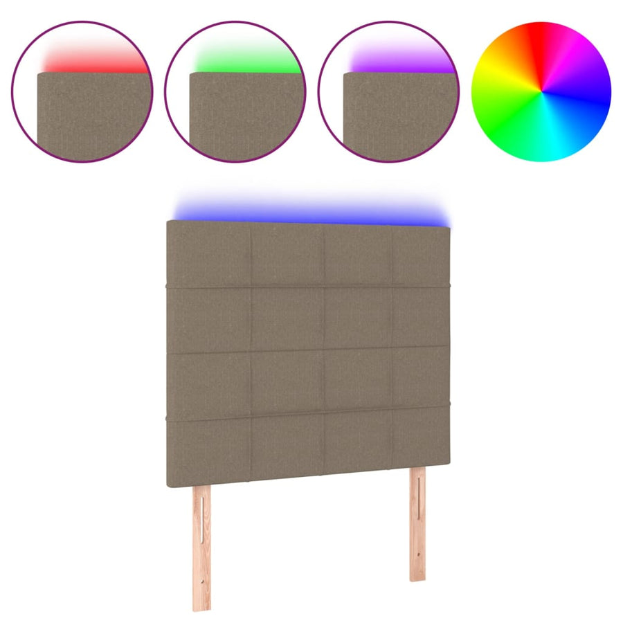 Hoofdbord Led Stof 90 x 5 x 118/128 cm Taupe
