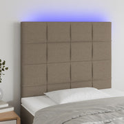 Hoofdbord 90x5x118/128 cm stof taupe LED