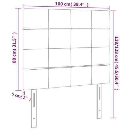 Hoofdbord LED 100x5x118/128 cm stof lichtgrijs 100 x 5 x 118/128 cm Lichtgrijs