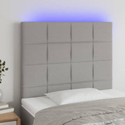 Hoofdbord 100x5x118/128 cm stof lichtgrijs LED