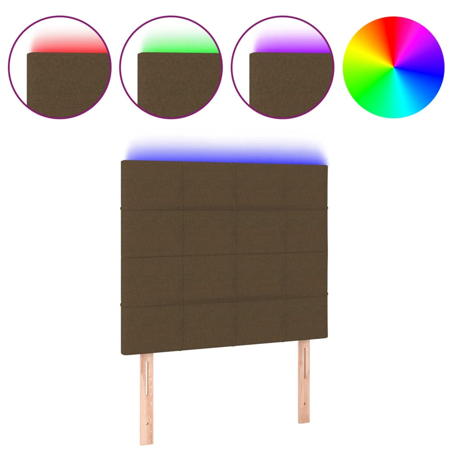 Hoofdbord Led Stof 100 x 5 x 118/128 cm Donkerbruin