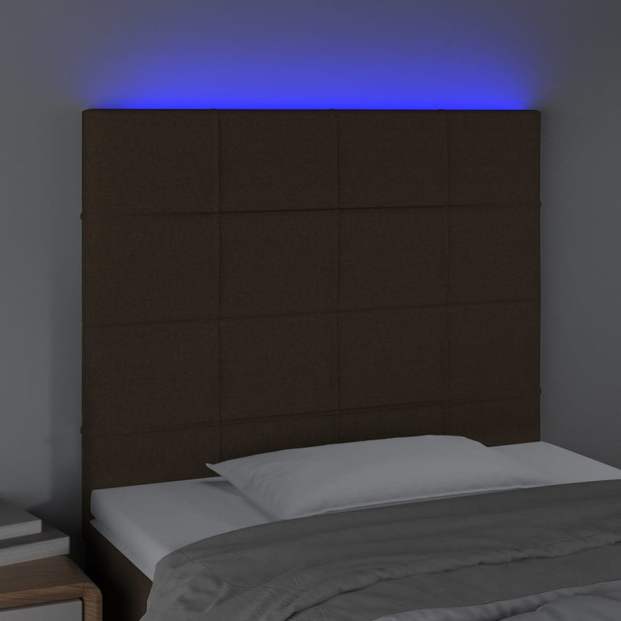 Hoofdbord Led Stof 100 x 5 x 118/128 cm Donkerbruin