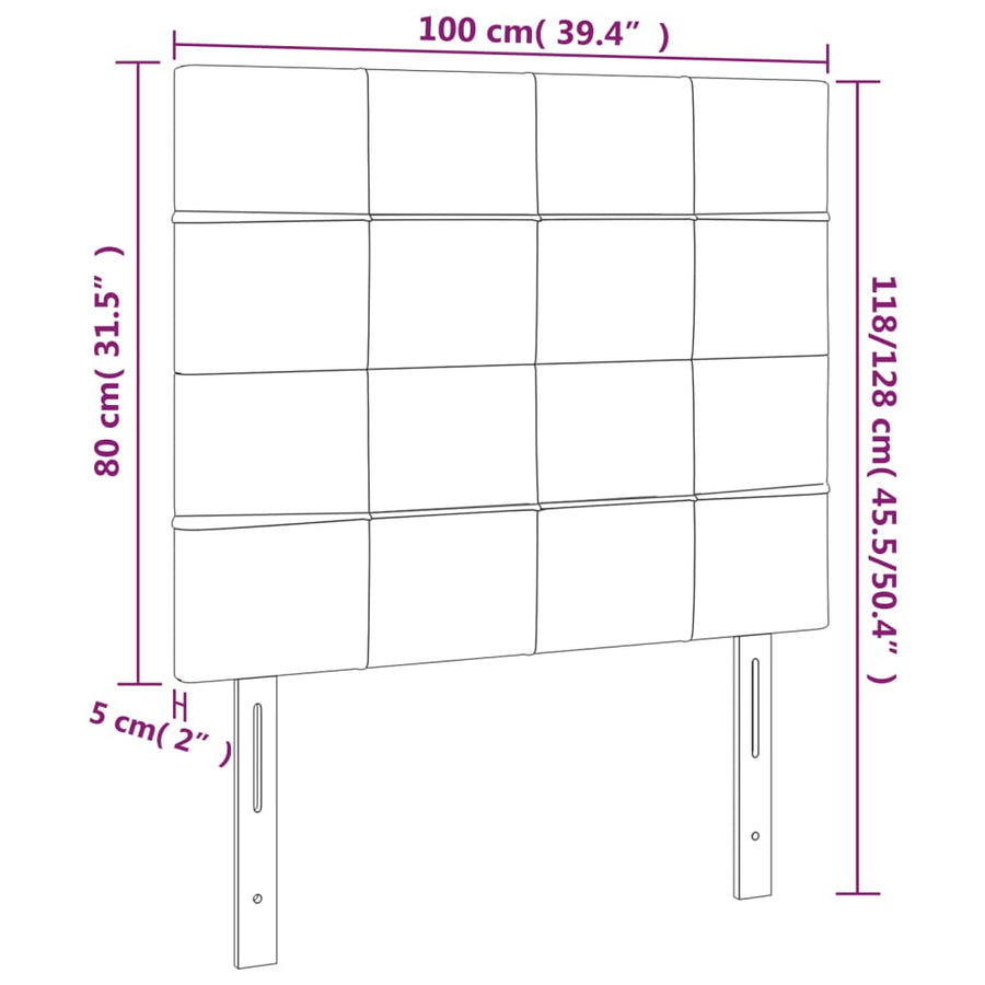 Hoofdbord Led Stof 100 x 5 x 118/128 cm Taupe