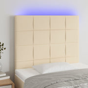 Hoofdbord 100x5x118/128 cm stof crèmekleurig LED