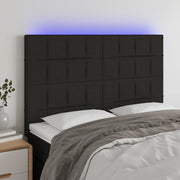 Hoofdbord 144x5x118/128 cm stof zwart met LED