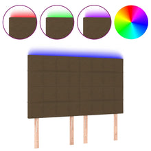 Hoofdbord Led Stof 144 x 5 x 118/128 cm Donkerbruin
