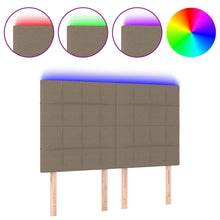 Hoofdbord Led Stof 144 x 5 x 118/128 cm Taupe