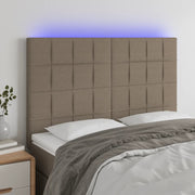 Hoofdbord 144x5x118/128 cm stof taupe LED