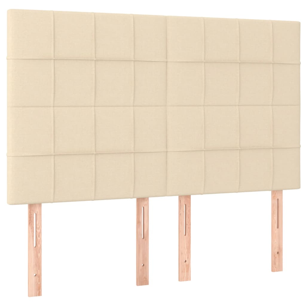 Hoofdbord LED 144x5x118/128 cm stof crèmekleurig 144 x 5 x 118/128 cm Crème