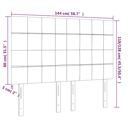 Hoofdbord LED 144x5x118/128 cm stof crèmekleurig 144 x 5 x 118/128 cm Crème