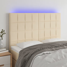 Hoofdbord LED 144x5x118/128 cm stof crèmekleurig 144 x 5 x 118/128 cm Crème