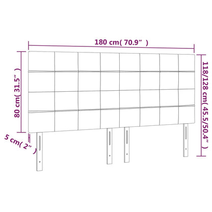 Hoofdbord Led Stof 180 x 5 x 118/128 cm Donkerbruin