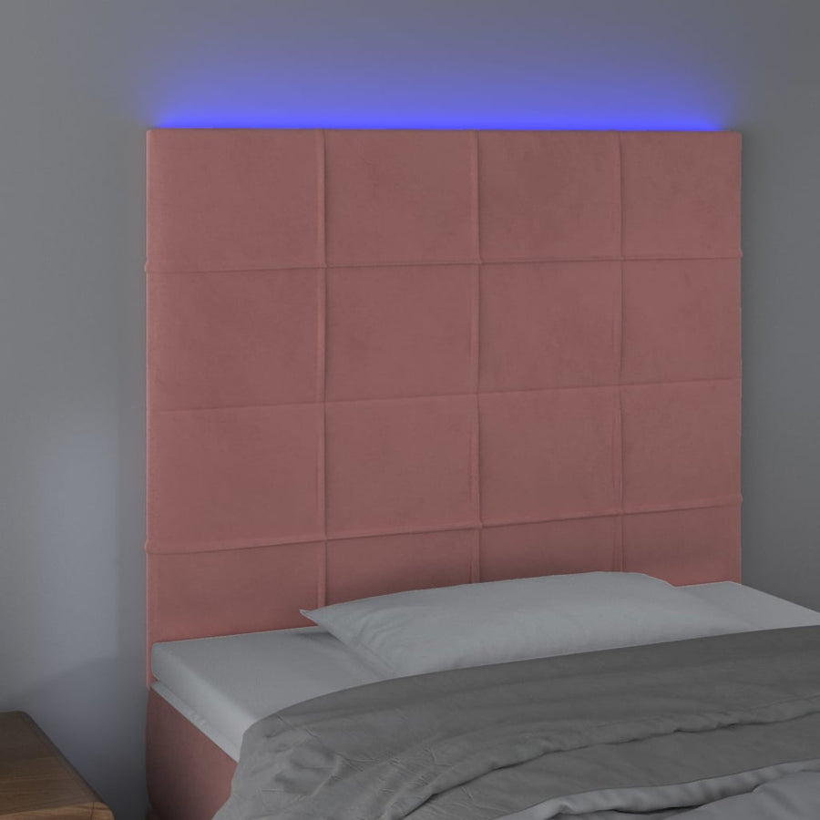 Hoofdbord Led Fluweel 90 x 5 x 118/128 cm Roze