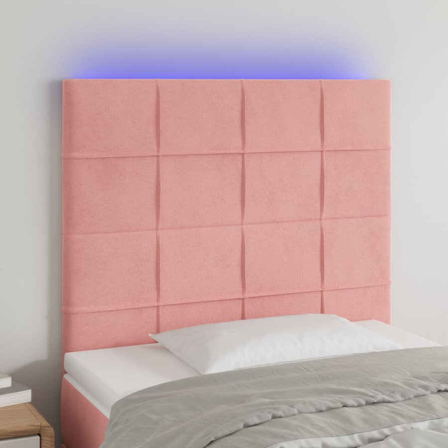 Hoofdbord Led Fluweel 90 x 5 x 118/128 cm Roze