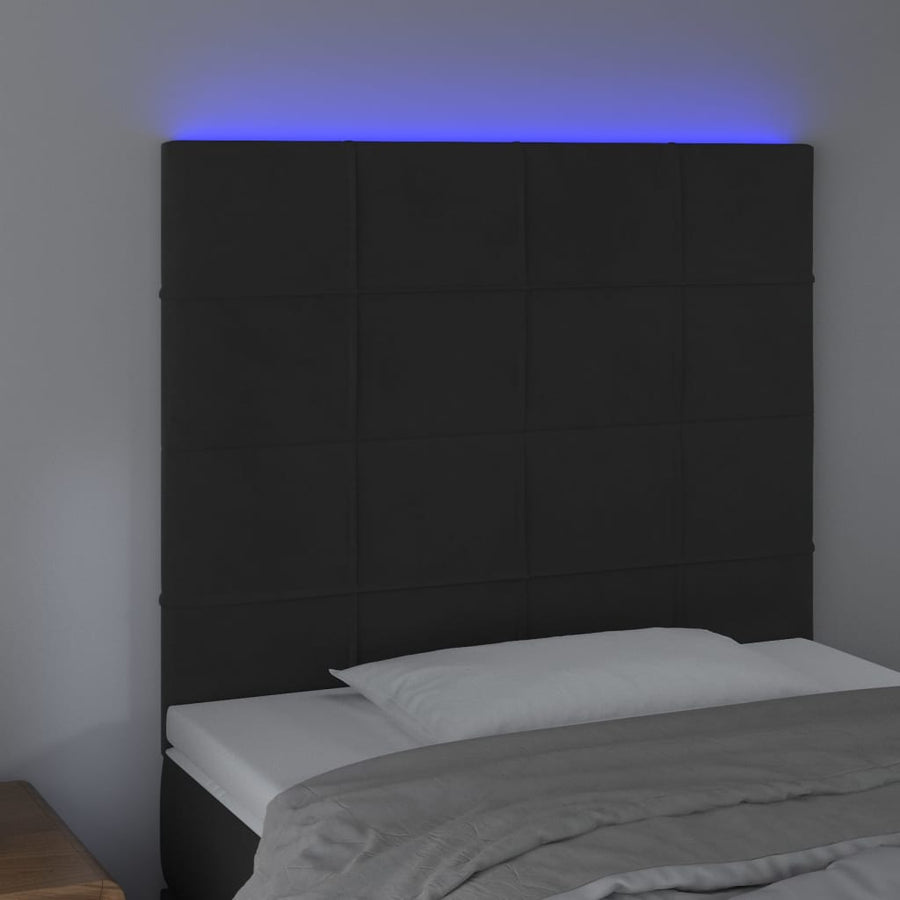 Hoofdbord Led Fluweel 100 x 5 x 118/128 cm Zwart