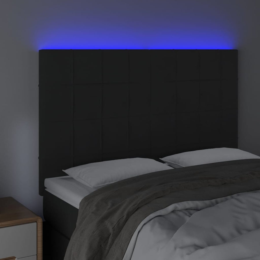 Hoofdbord Led Fluweel 144 x 5 x 118/128 cm Zwart
