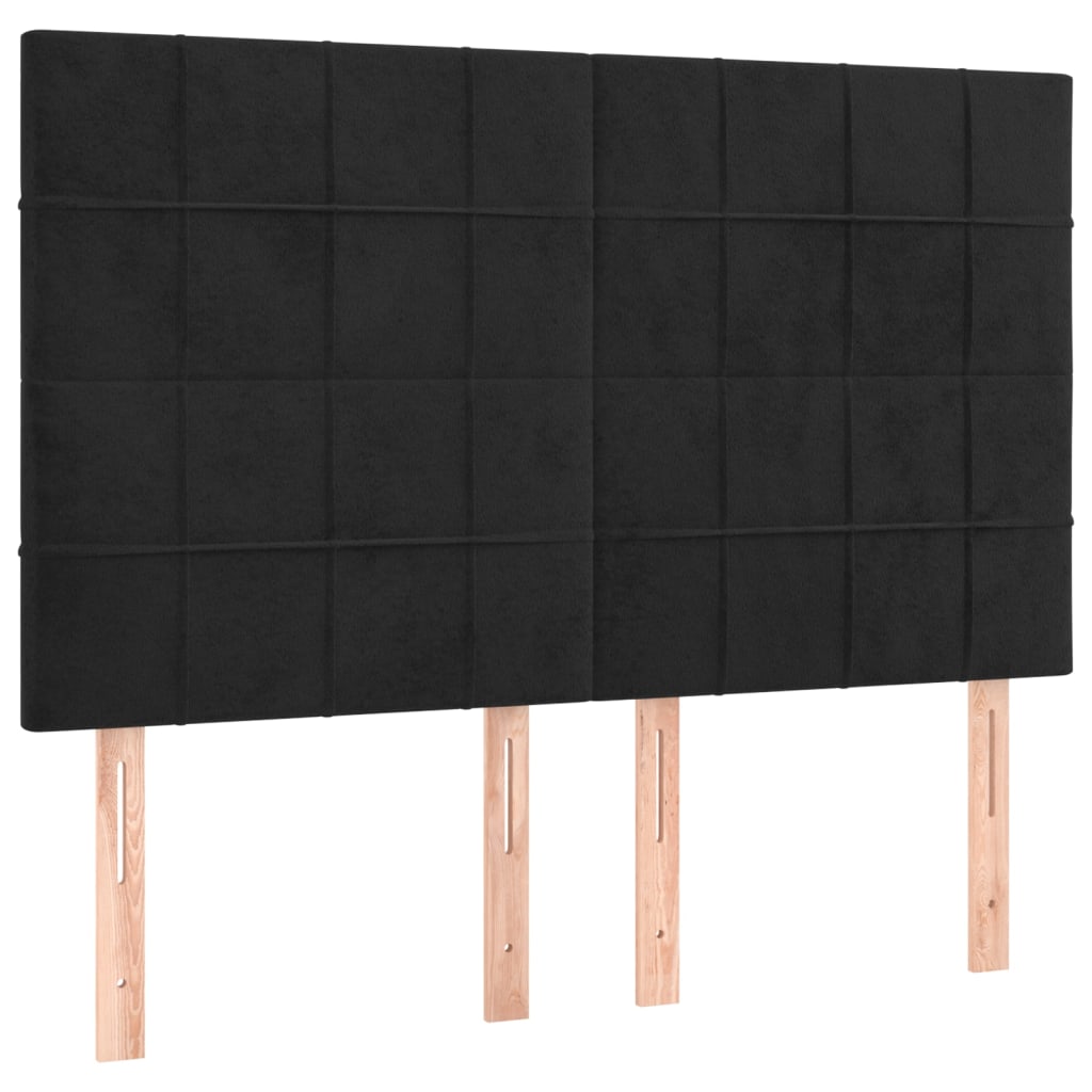 Hoofdbord Led Fluweel 144 x 5 x 118/128 cm Zwart