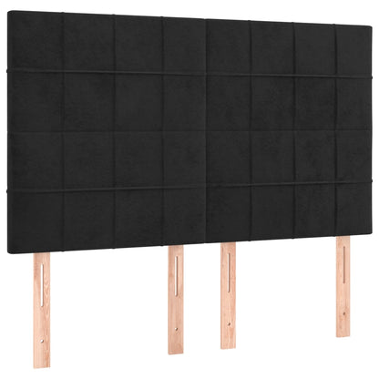 Hoofdbord Led Fluweel 144 x 5 x 118/128 cm Zwart