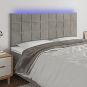 Hoofdbord 160 cm fluweel lichtgrijs LED