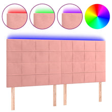 Hoofdbord Led Fluweel 160 x 5 x 118/128 cm Roze