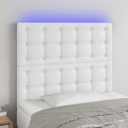 Hoofdbord 80x5x118/128 cm kunstleer wit LED