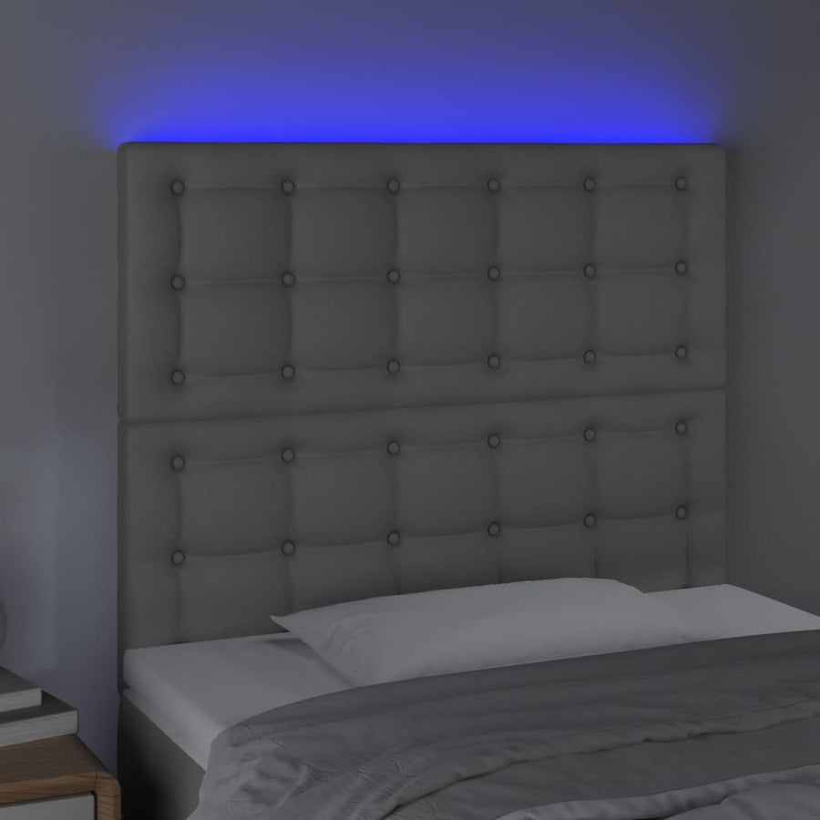 Hoofdbord Led Kunstleer 80 x 5 x 118/128 cm Grijs
