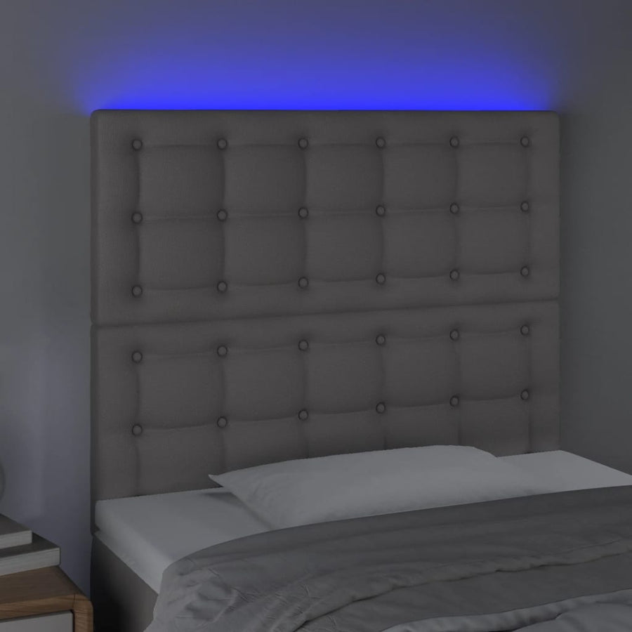 Hoofdbord Led Kunstleer 90 x 5 x 118/128 cm Grijs