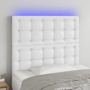 Hoofdbord 100x5x118/128 cm kunstleer wit LED
