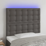Hoofdbord 100x5x118/128 cm kunstleer grijs LED