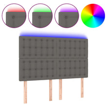 Hoofdbord Led Kunstleer 144 x 5 x 118/128 cm Grijs