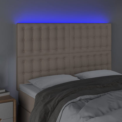 Hoofdbord Led Kunstleer Kleurig 144 x 5 x 118/128 cm Cappuccino