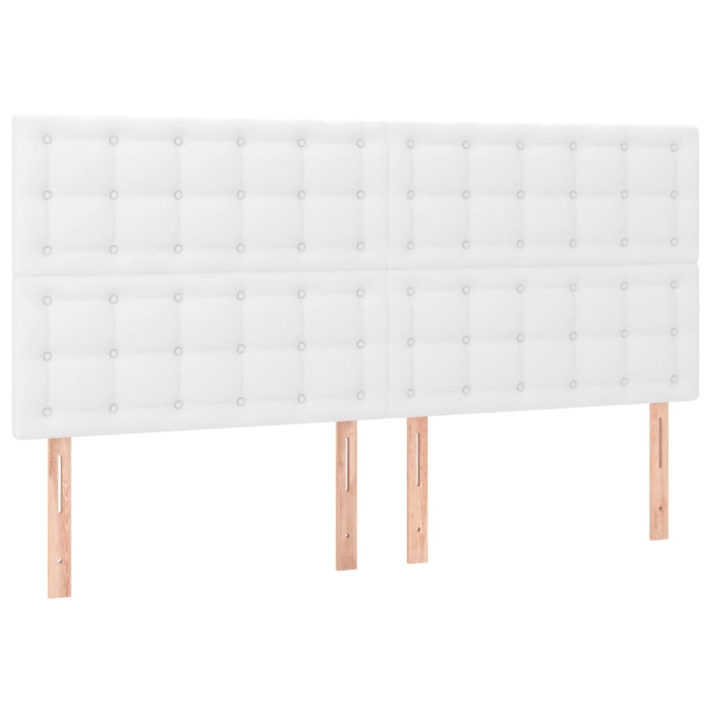 Hoofdbord Led Kunstleer 180 x 5 x 118/128 cm Wit