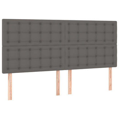 Hoofdbord Led Kunstleer 180 x 5 x 118/128 cm Grijs