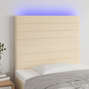 Hoofdbord LED 80x5x118/128 cm stof crèmekleurig