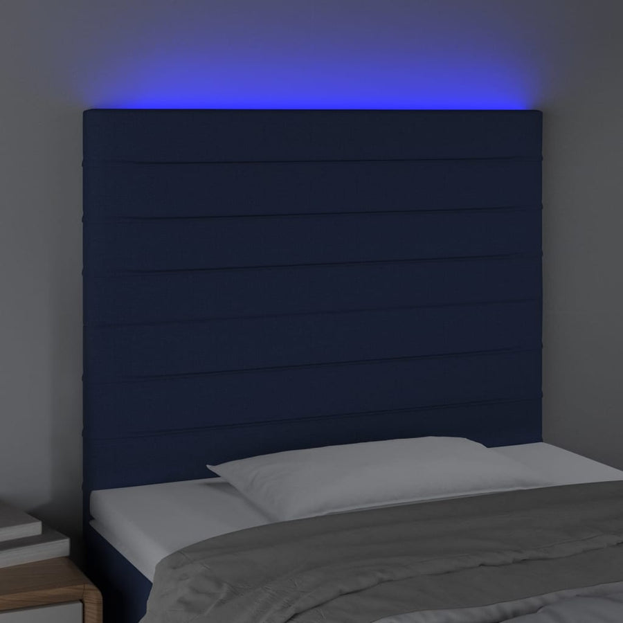 Hoofdbord Led Stof 80 x 5 x 118/128 cm Blauw