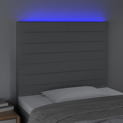 Hoofdbord LED 90x5x118/128 cm stof lichtgrijs 90 x 5 x 118/128 cm Lichtgrijs