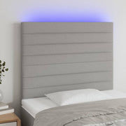 Hoofdbord 90x5x118/128 cm stof lichtgrijs LED