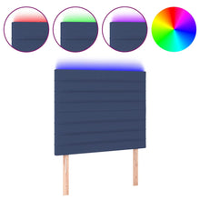 Hoofdbord LED 90x5x118/128 cm stof blauw 90 x 5 x 118/128 cm Blauw